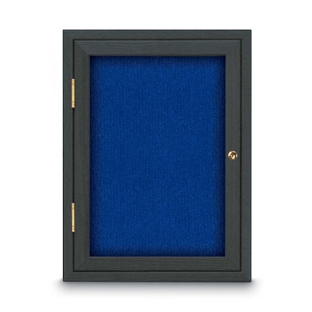 United Visual Products Sliding Door Indoor Enclosed Corkboard, 7 UV9028ACS-BLACK-DBURGU